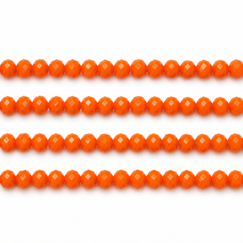 110 Perles à Facettes en Verre Orange 4mm