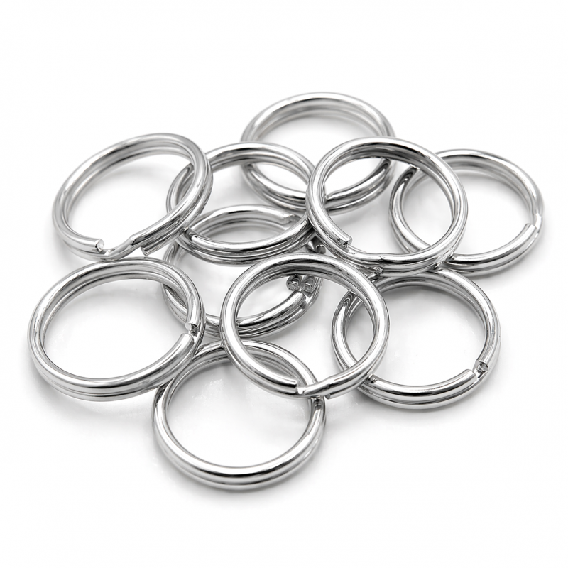 100 Anneaux de Jonction Double en Acier Inoxydable Argenté 5mm