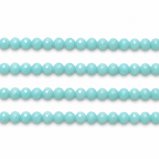 120 Perles à Facettes en Verre Bleu Turquoise 4mm pour la Création de Bijoux Fantaisie - DIY