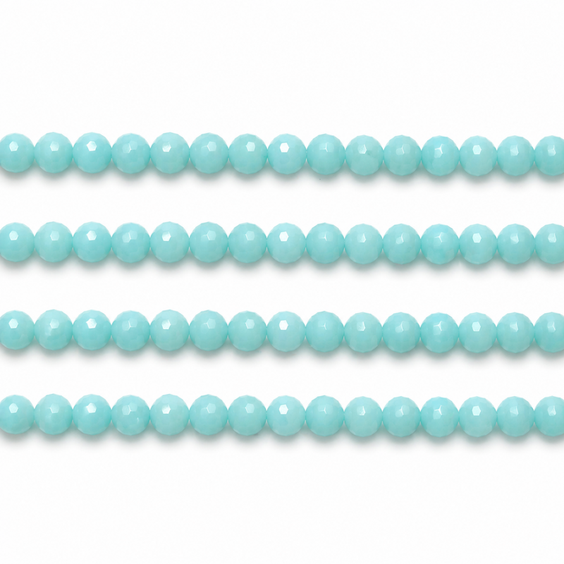 120 Perles à Facettes en Verre Bleu Turquoise 4mm