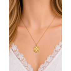 Support Pendentif Fleur en Acier Inoxydable Doré pour Cabochon 4mm