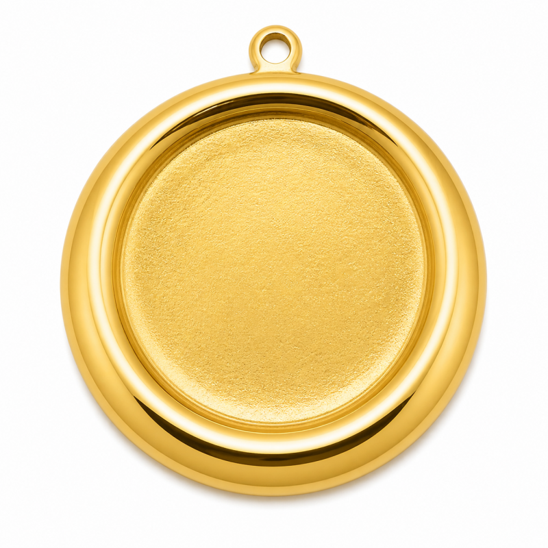 Support Pendentif en Acier Inoxydable Doré pour Cabochon 18mm