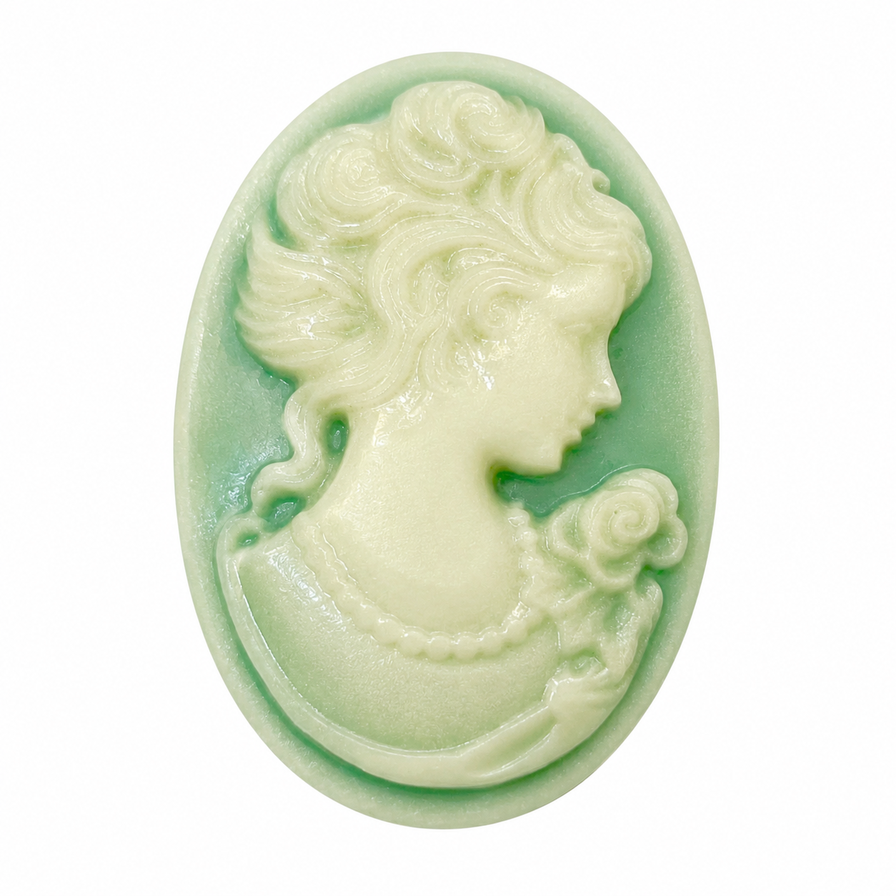 2 Cabochons Camée Lady Femme Vintage Victorien 18x25mm