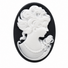 2 Camées Cabochon Lady Vintage Haute Qualité AAAA+ 18x25mm pour la Création de Bijoux Fantaisie - DIY