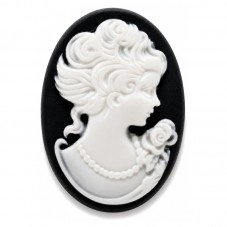 2 Camées Cabochon Lady Vintage Haute Qualité AAAA+ 18x25mm pour la Création de Bijoux Fantaisie - DIY