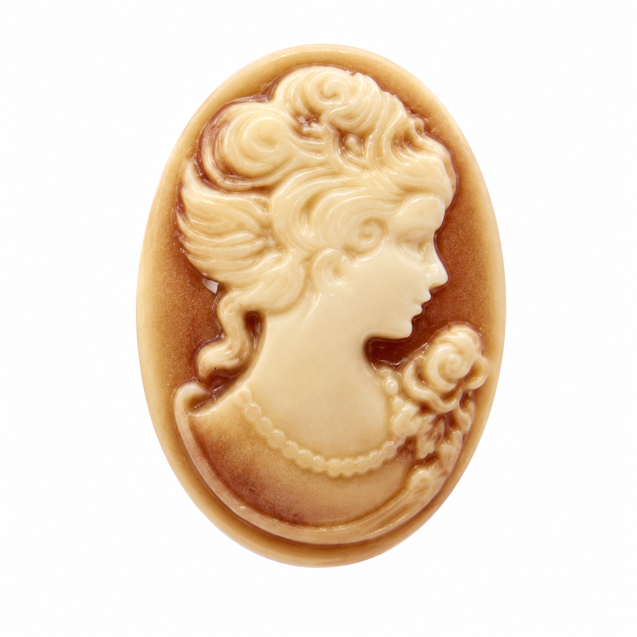 2 Camées Cabochon Lady Vintage Haute Qualité AAAA+ 18x25mm