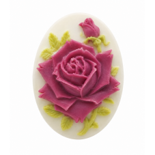 Camée Cabochon Fleur Rose Haute Qualité AAAA+ 30x40mm