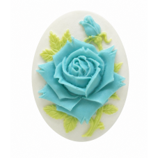 Camée Cabochon Fleur Rose Haute Qualité AAAA+ 30x40mm pour la Création de Bijoux Fantaisie - DIY