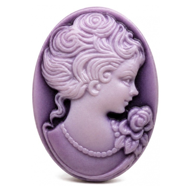 2 Camées Lady Vintage Violets 18x25mm