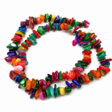 150 Perles Pierre Naturelle Chips Agate Teintée Multicolore 6mm pour la Création de Bijoux Fantaisie - DIY