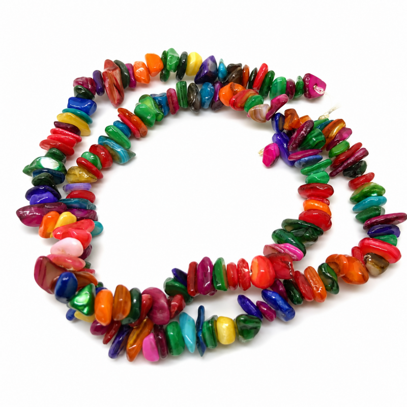150 Perles Pierre Naturelle Chips Agate Teintée Multicolore 6mm