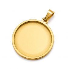 Support Pendentif Doré en Acier Inoxydable pour Cabochon 25mm pour la Création de Bijoux Fantaisie - DIY