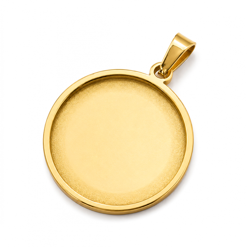 Support Pendentif en Acier Inoxydable Doré pour Cabochon 25mm