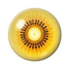 Cabochon en Verre Illustré Kiwi Jaune 12 à 25mm  pour la Création de Bijoux Fantaisie - DIY