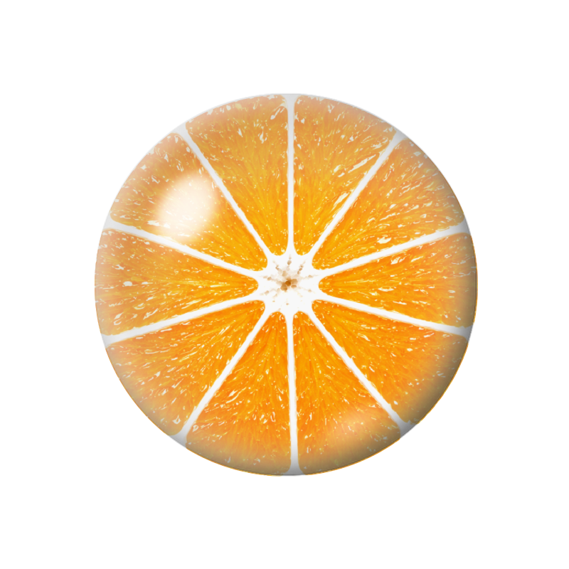 Cabochon en Verre Illustré Orange 12 à 25mm