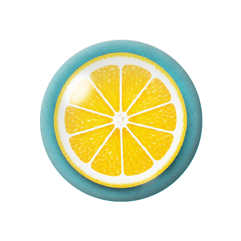 Cabochon en Verre Illustré Citron Jaune 12 à 25mm