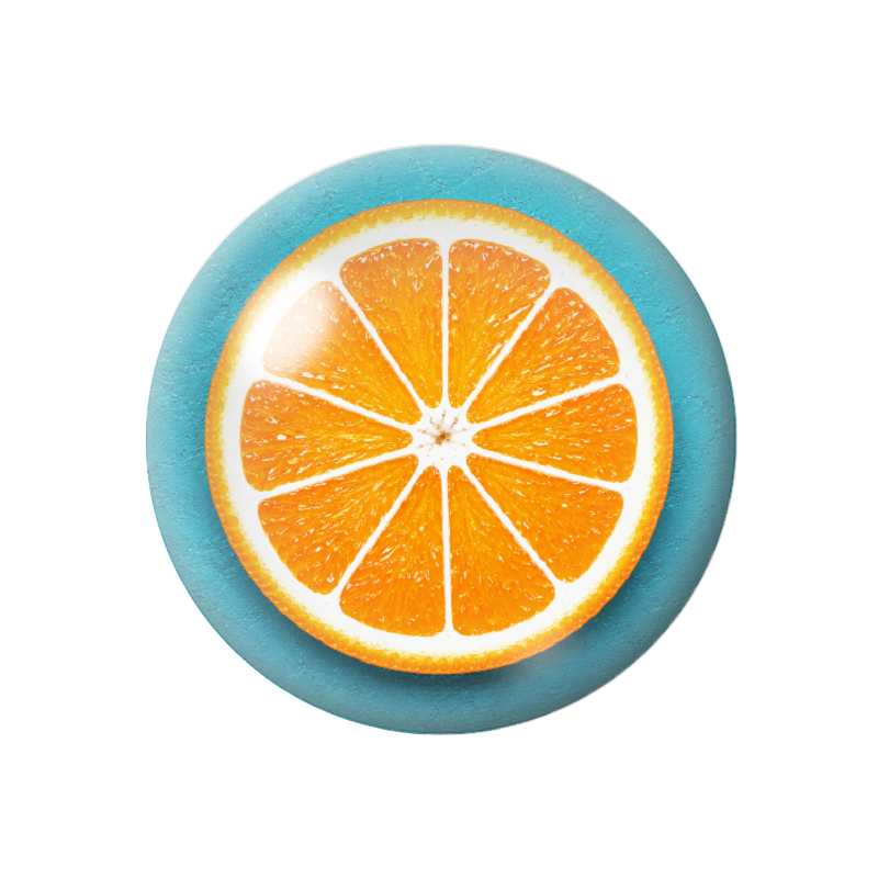 Cabochon en Verre Illustré Orange 12 à 25mm