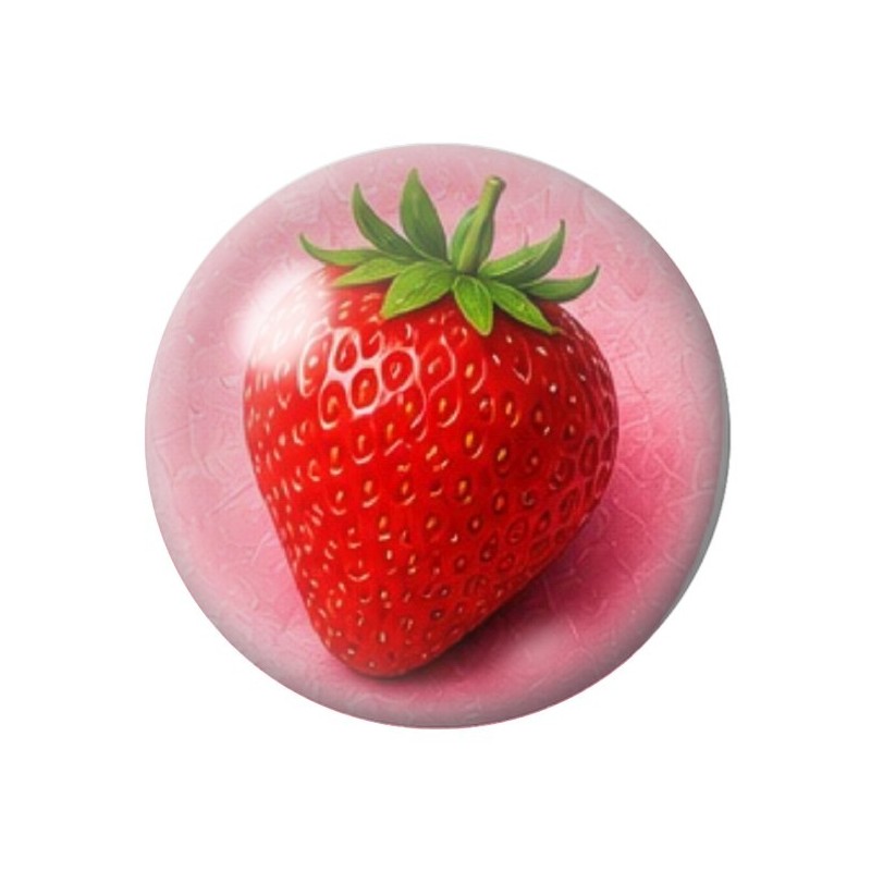 Cabochon en Verre Illustré Fraise 12 à 25mm