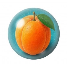 Cabochon en Verre Illustré Abricot 12 à 25mm  pour la Création de Bijoux Fantaisie - DIY