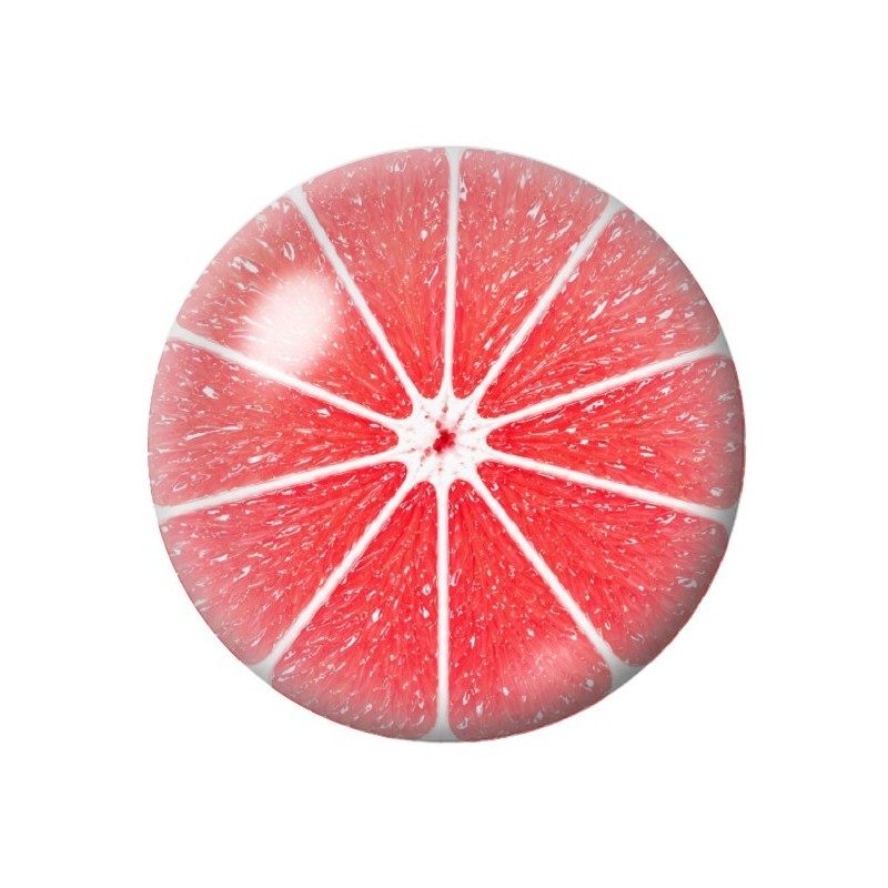 Cabochon en Verre Illustré Pamplemousse 12 à 25mm