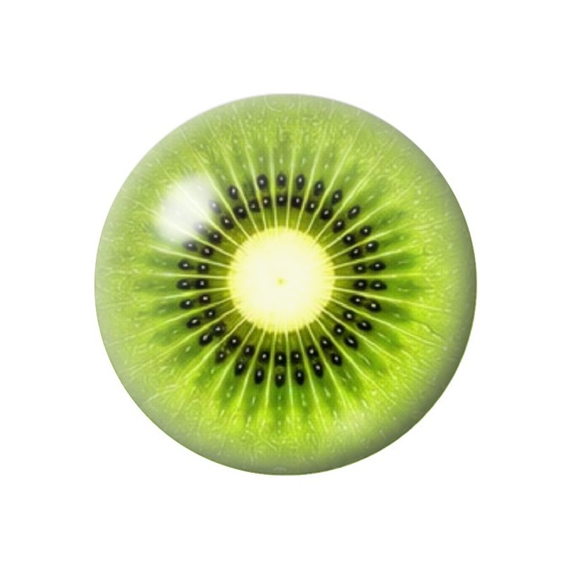 Cabochon en Verre Illustré Kiwi 12 à 25mm