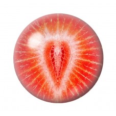 Cabochon en Verre Illustré Fraise 12 à 25mm  pour la Création de Bijoux Fantaisie - DIY