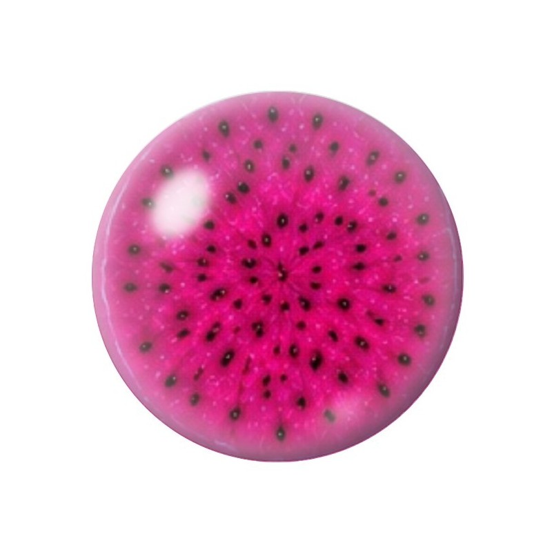 Cabochon en Verre Illustré Fruit du Dragon Rose 12 à 25mm