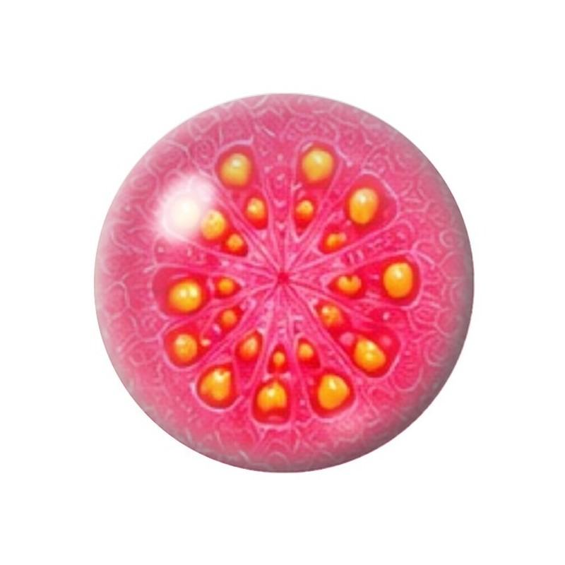 Cabochon en Verre Illustré Goyave Rose 12 à 25mm