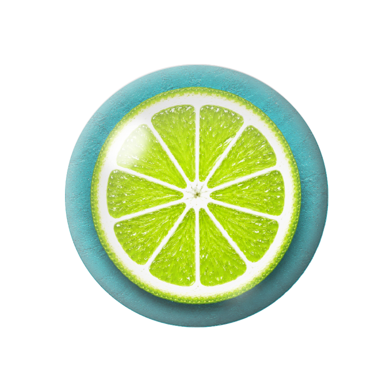 Cabochon en Verre Illustré Citron Vert 12 à 25mm