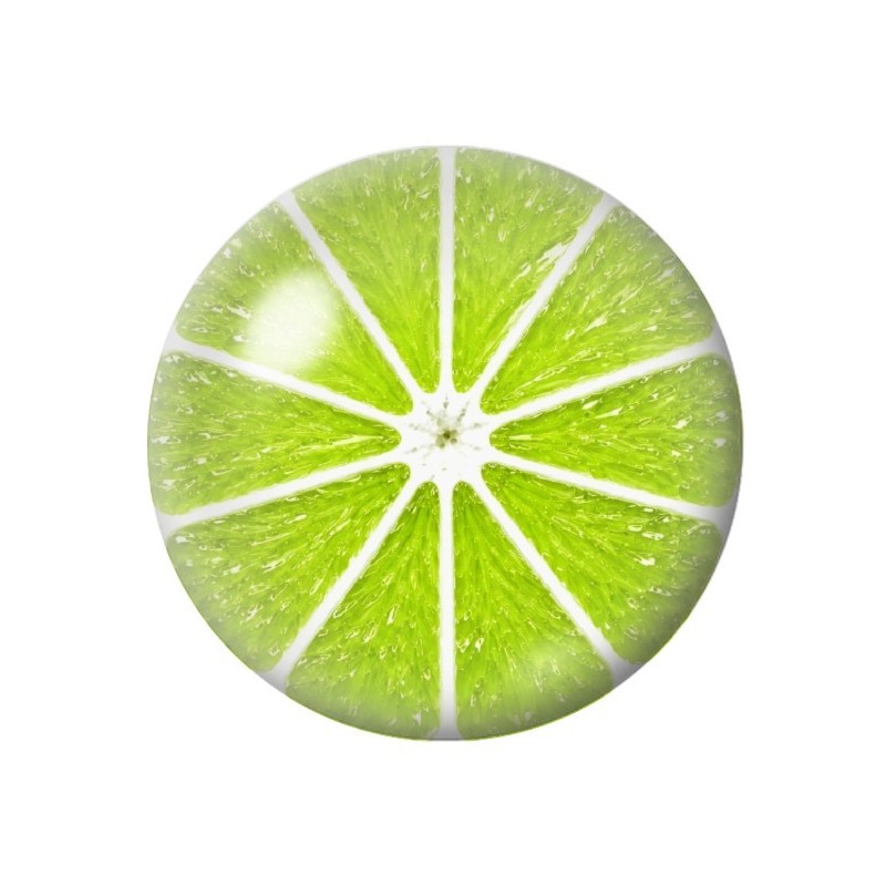 Cabochon en Verre Illustré Citron Vert 12 à 25mm