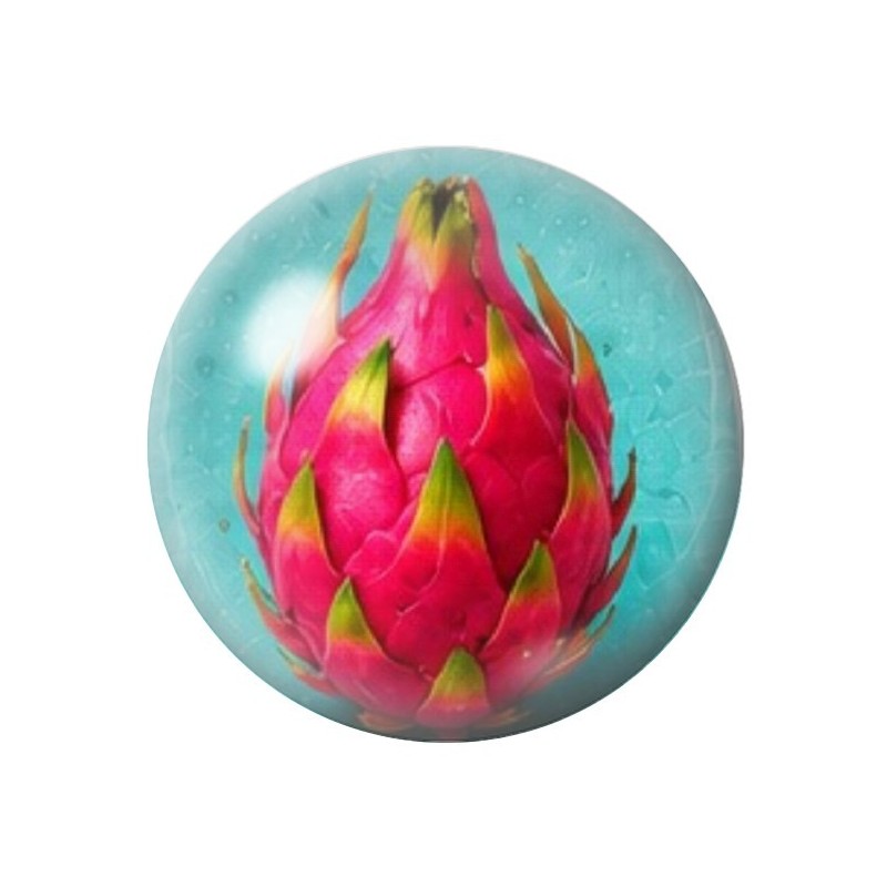 Cabochon en Verre Illustré Fruit du Dragon Rose 12 à 25mm