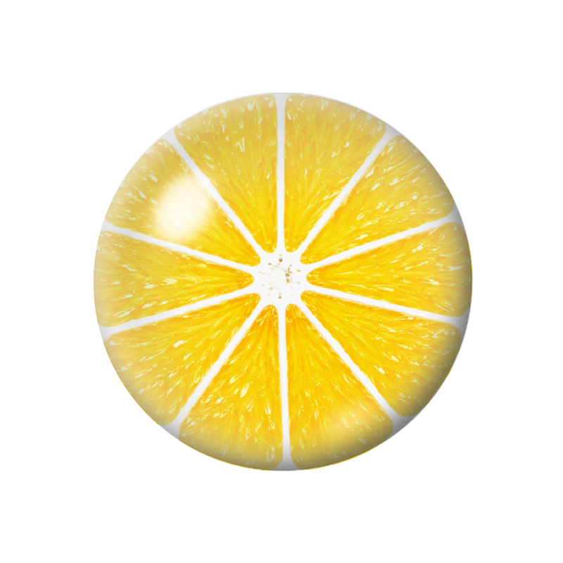 Cabochon en Verre Illustré Citron Jaune 12 à 25mm