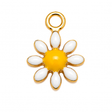 Breloque Fleur Marguerite en Acier Inoxydable Doré 13x10mm pour la Création de Bijoux Fantaisie - DIY