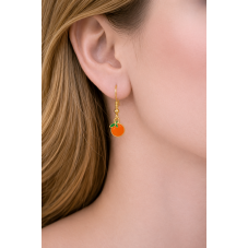 2 Breloques Orange Fruit Métal Doré 16x13mm