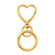 Support Porte-Clé Coeur avec Anneau Intégré en Métal Doré 40x26mm pour la Création de Bijoux Fantaisie - DIY