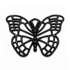 2 Breloques Papillon Ajouré Noir Gothique 30x22mm pour la Création de Bijoux Fantaisie - DIY