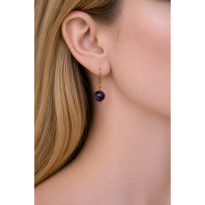Breloque en Pierre Naturelle Améthyste Acier Inoxydable Doré 16x11mm