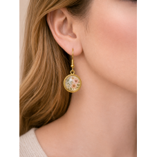 1 Paire de Support Boucle d'Oreille en Acier Inoxydable Doré pour Cabochon 12mm