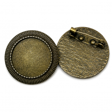 Support Broche Bronze pour Cabochon 20mm pour la Création de Bijoux Fantaisie - DIY