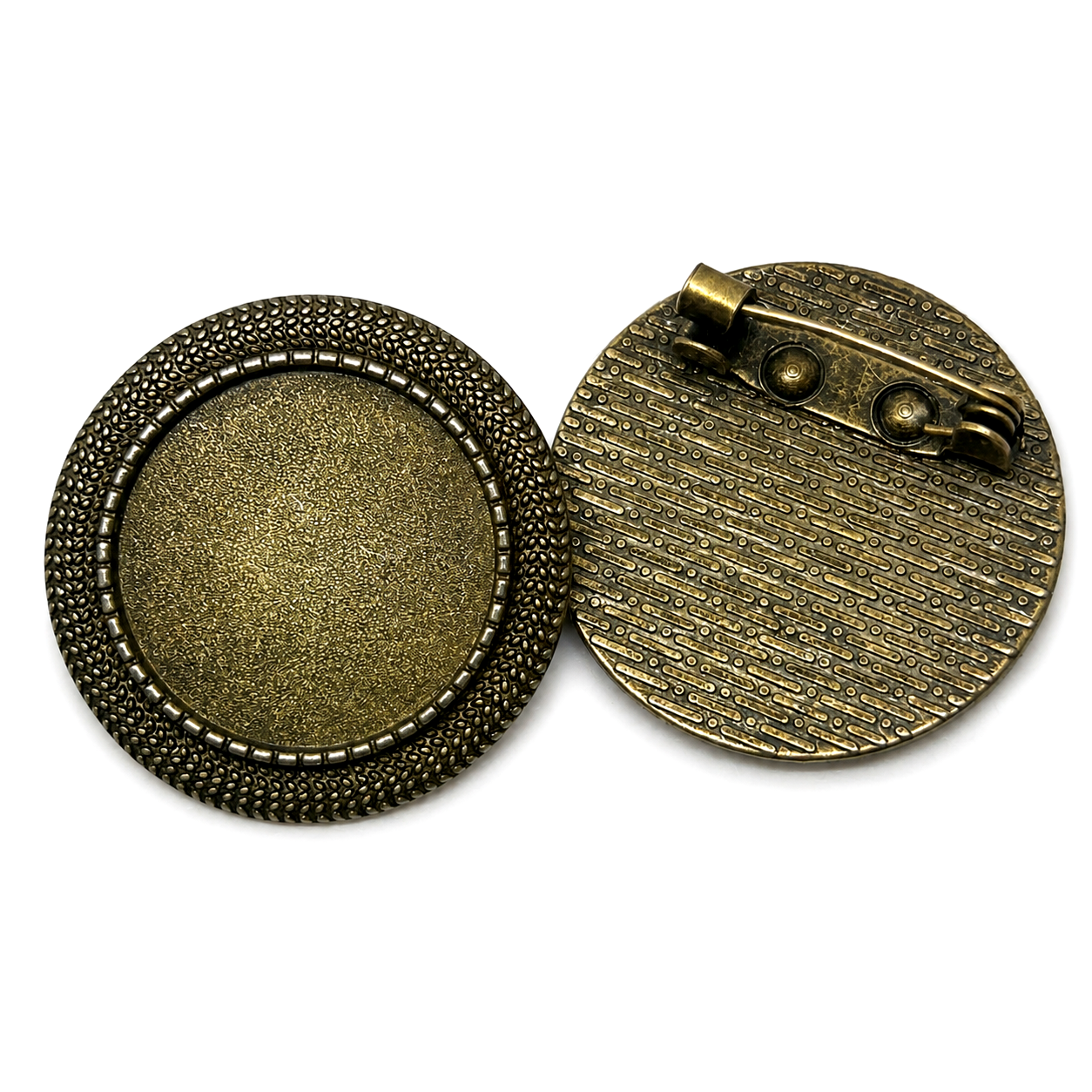 Support Broche Bronze pour Cabochon 20mm