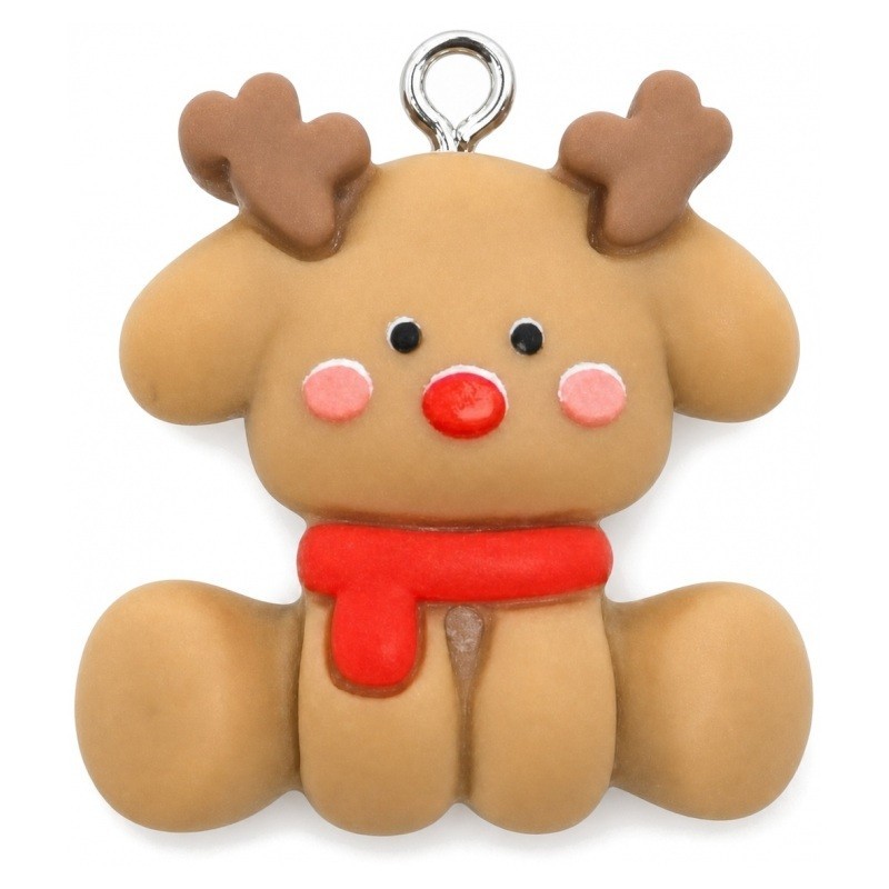 Breloque Renne de Noël en Résine 25x23mm