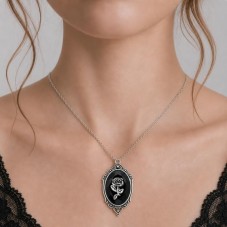 Breloque Pendentif Rose Gothique 42x23mm