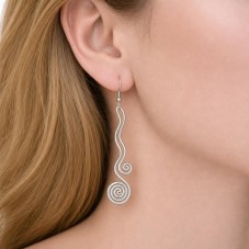 Breloque Spirale Océan en Acier Inoxydable Argenté 37x8mm