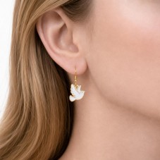 2 Breloques Colombe en Émail Blanc Métal Doré 10x10mm