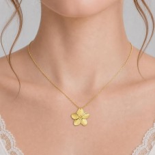 Breloque Fleur en Acier Inoxydable Doré 26x25mm