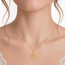 Breloque Goutte Stylisée en Acier Inoxydable Doré 22x13mm