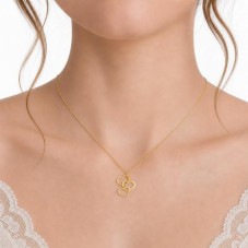 Breloque Coeurs Entrelacés en Acier Inoxydable Doré 22x16mm