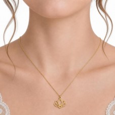 Breloque Fleur de Lotus en Acier Inoxydable Doré 11x11mm