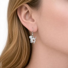 Breloque Silhouette de Chien Stylisée en Acier Inoxydable Argenté 17x14mm
