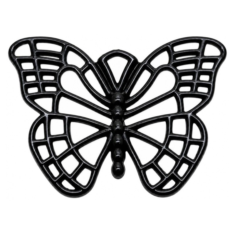 2 Breloques Papillon Ajouré Noir Gothique 30x22mm